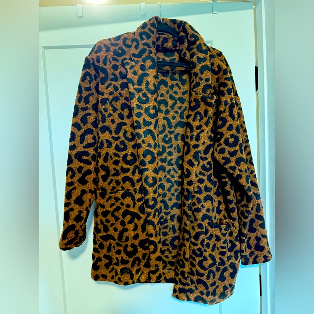 Animal Print Wool Coat